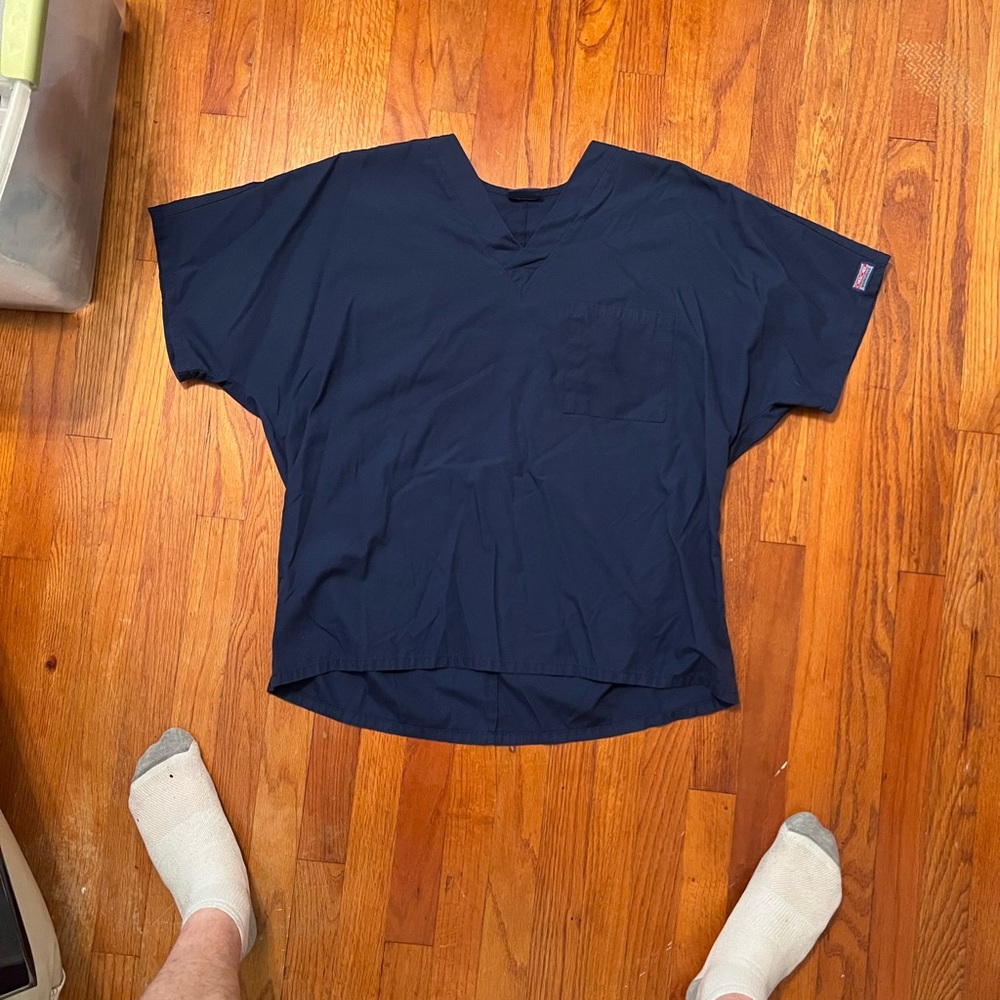 Navy Blue Scrub Top